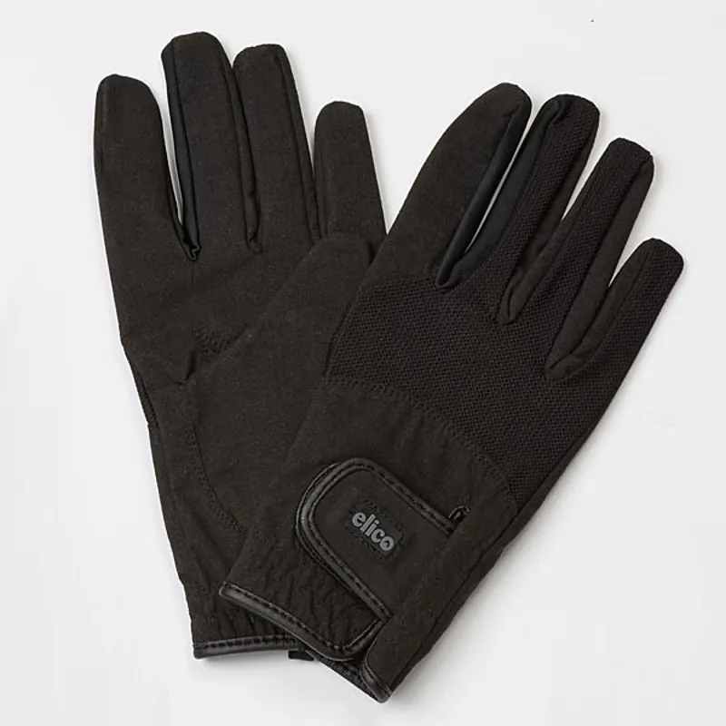 Elico Hatton Riding Gloves Unisex in Black
